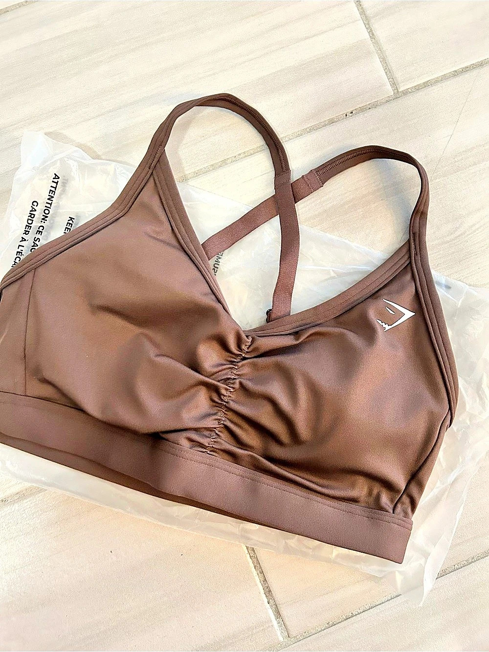 Gymshark Women's Sports Bra in Brown Size XS